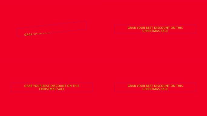 用阿尔法频道在红色背景上享受圣诞销售文本的最佳折扣。圣诞新年概念。有趣的口号。待售镜头。寒假。4k带