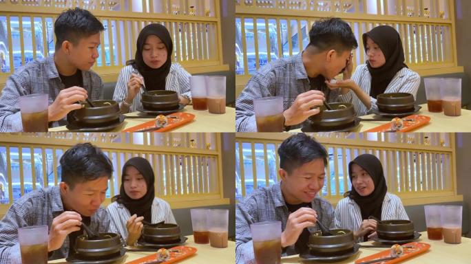 夫妇吃日本食物