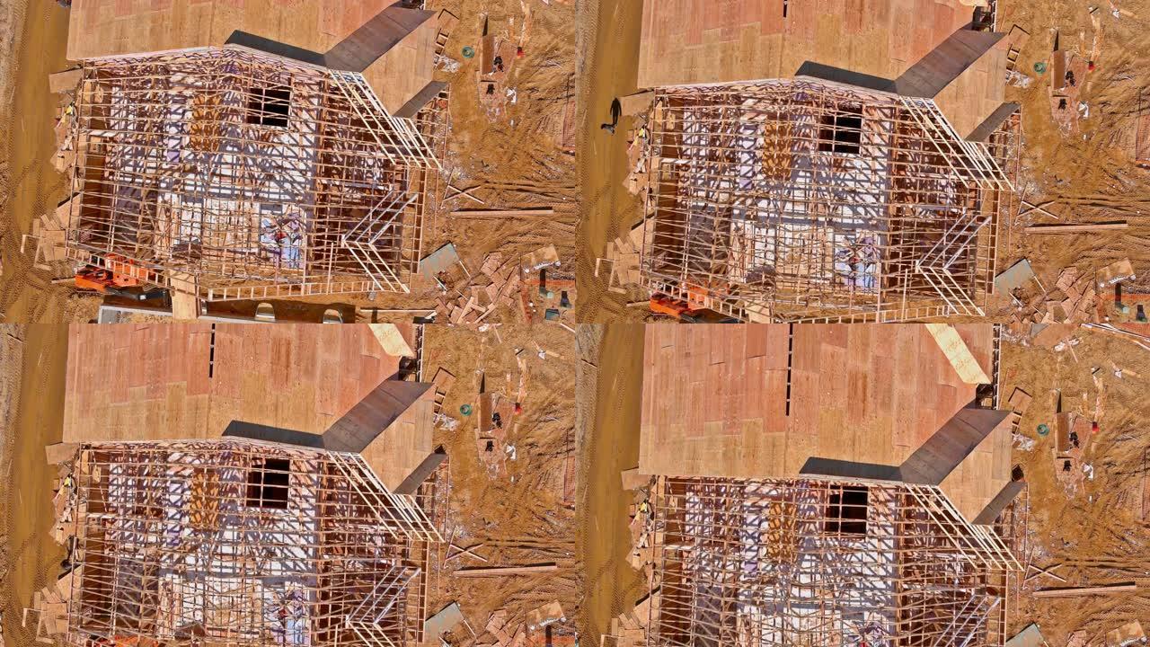 施工阶段新建房屋的木框架梁