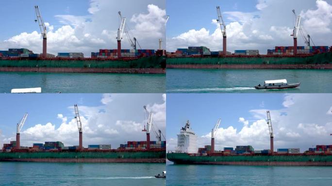 桑给巴尔港货运码头的船