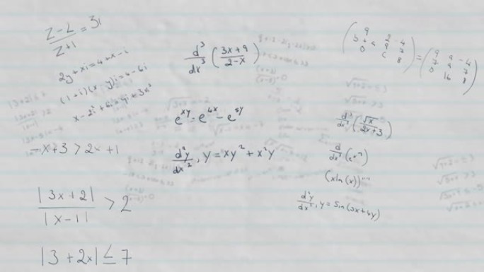 白色背景上的数学方程动画