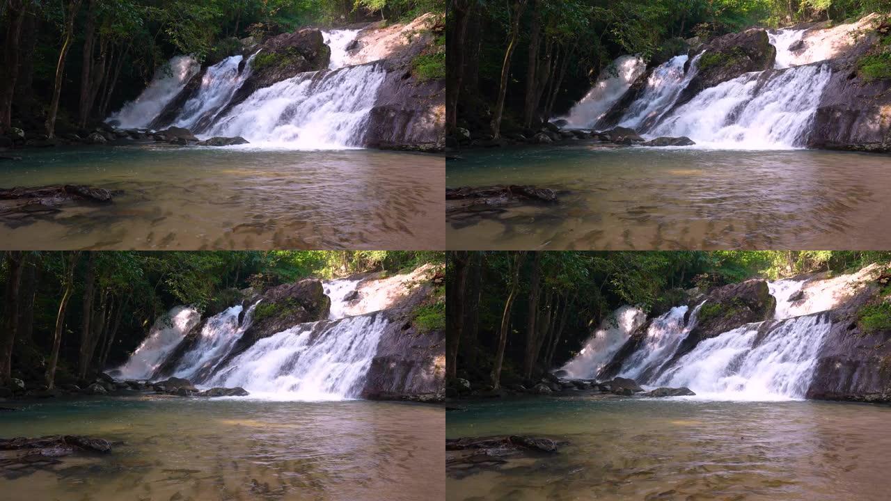Ton Nga Chang瀑布 (泰国名称)，美丽而著名的瀑布，泰国宋卡，2023年1月1日。