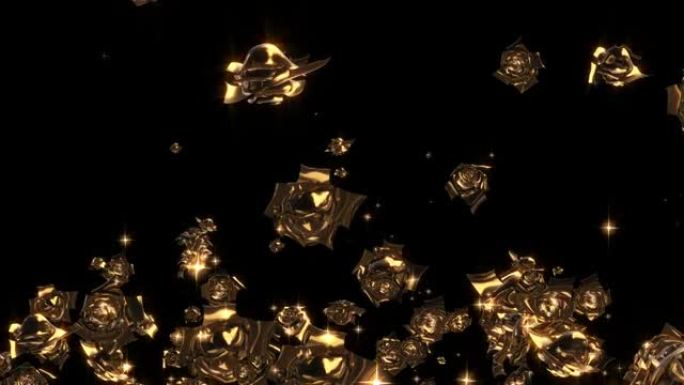 金色玫瑰粒子循环动画