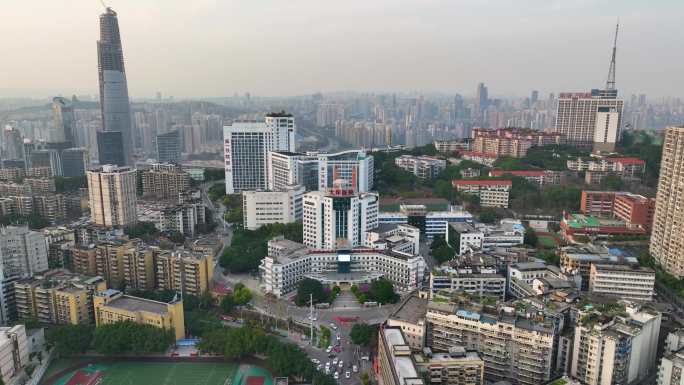 航拍重庆大坪医院大楼外景