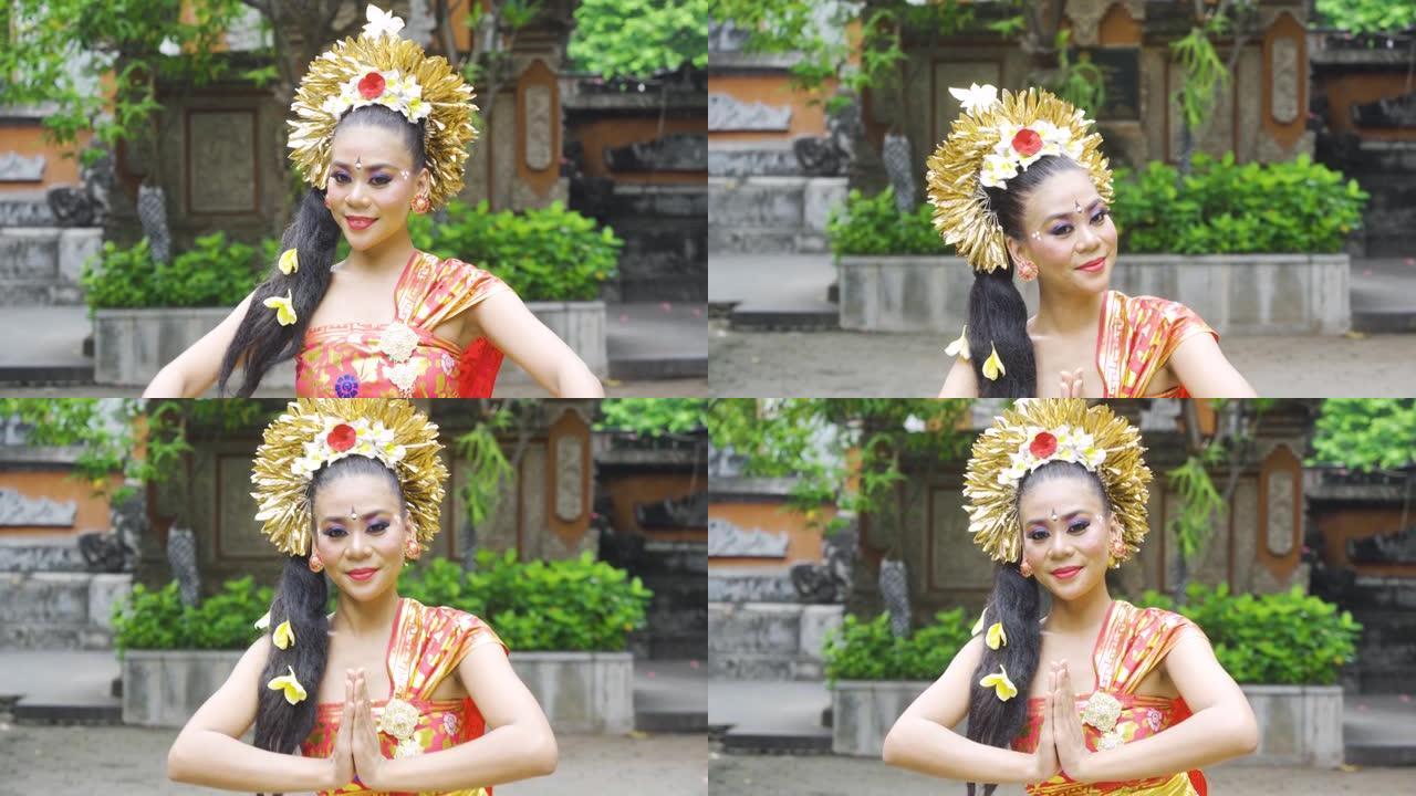 传统服装的巴厘岛舞者