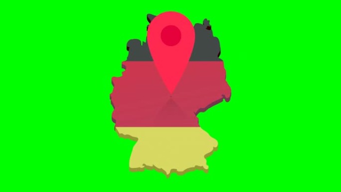 德国本地化，透明背景为绿色 (平面设计中的循环)