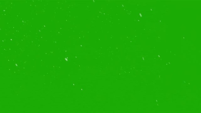 白色粒子在绿屏股票视频上缓慢移动
