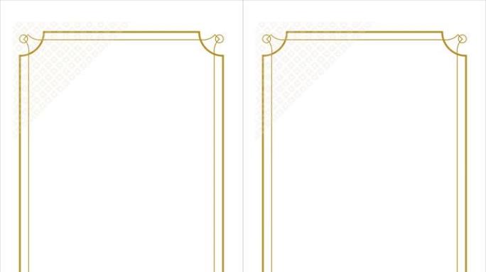 这是一个发光的垂直框架动画视频，带有节日的日本图案。富士和新年的第一个日出。可循环