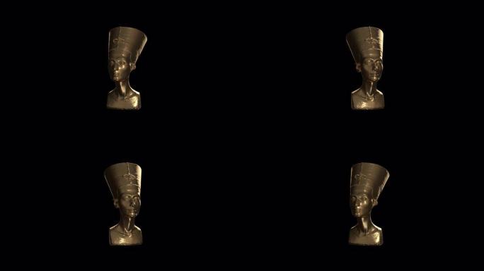 娜芙蒂蒂埃及皇后黄金雕像动画