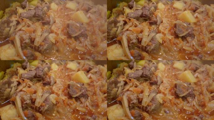 Bigos，红烧牛肉配白菜和土豆