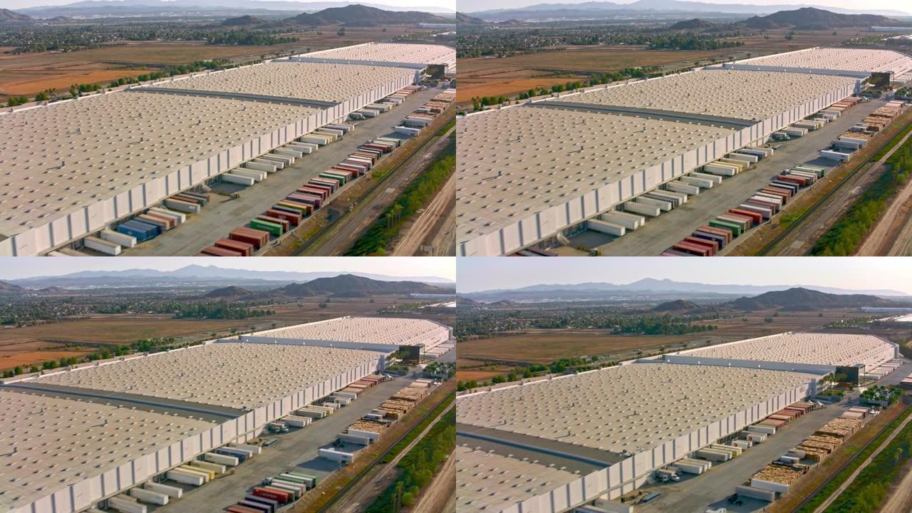 加利福尼亚州莫雷诺谷的空中大型仓库