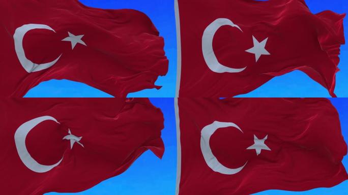 无缝的土耳其国旗。