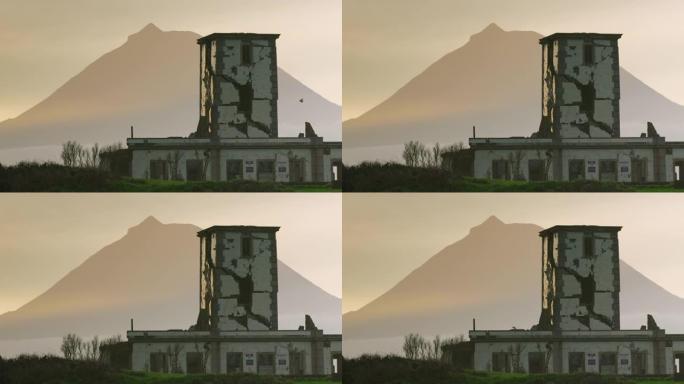亚速尔群岛地震摧毁的灯塔的美丽中等特写