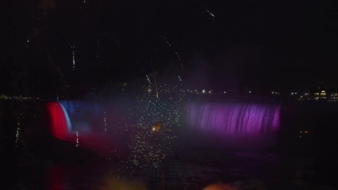 尼亚加拉大瀑布的烟花表演