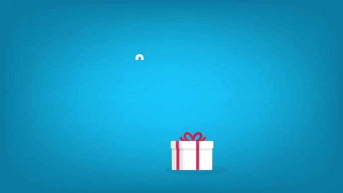 社交媒体竞赛和特价赠品动画视频。礼品盒动画