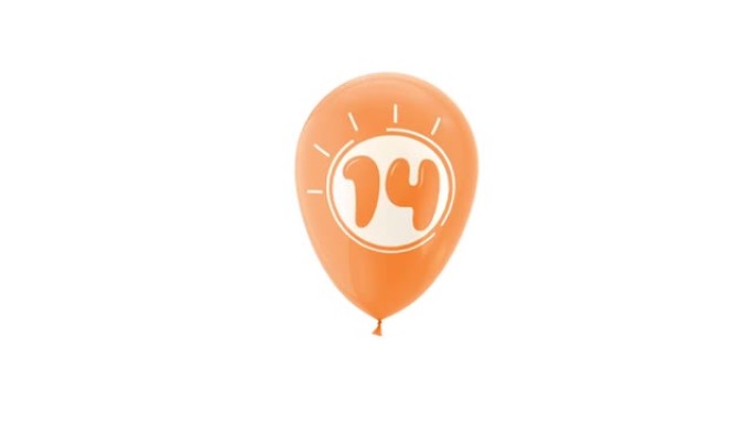 14号氦气球。带有阿尔法哑光通道。