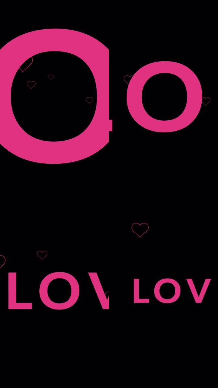带有心形图标的粉红色字母中的爱情字母，爱情字母的运动，婚礼，爱情，情人节