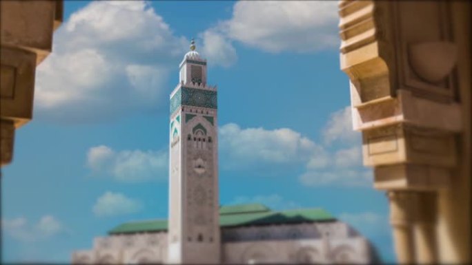 哈桑二世清真寺的数字模型是摩洛哥卡萨布兰卡的热门地标