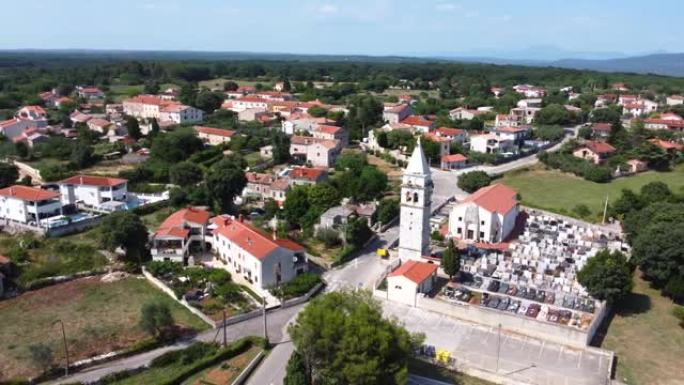 克罗地亚伊斯特里亚市的无人机视图