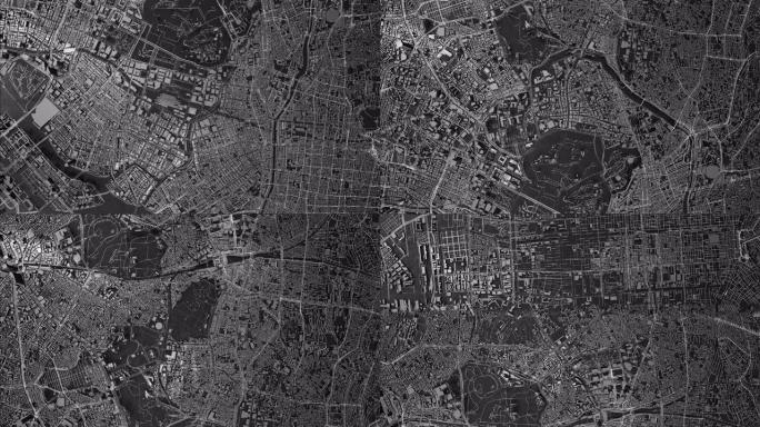 黑色环形城市地图