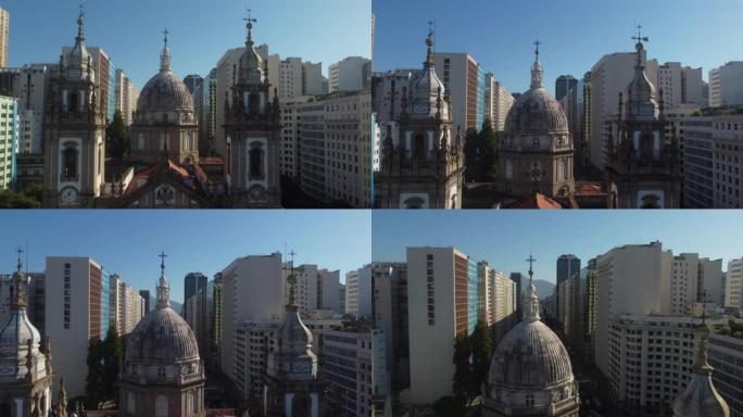 巴西里约热内卢，中心航拍图像，烛台和瓦加斯总统大道，2022年。