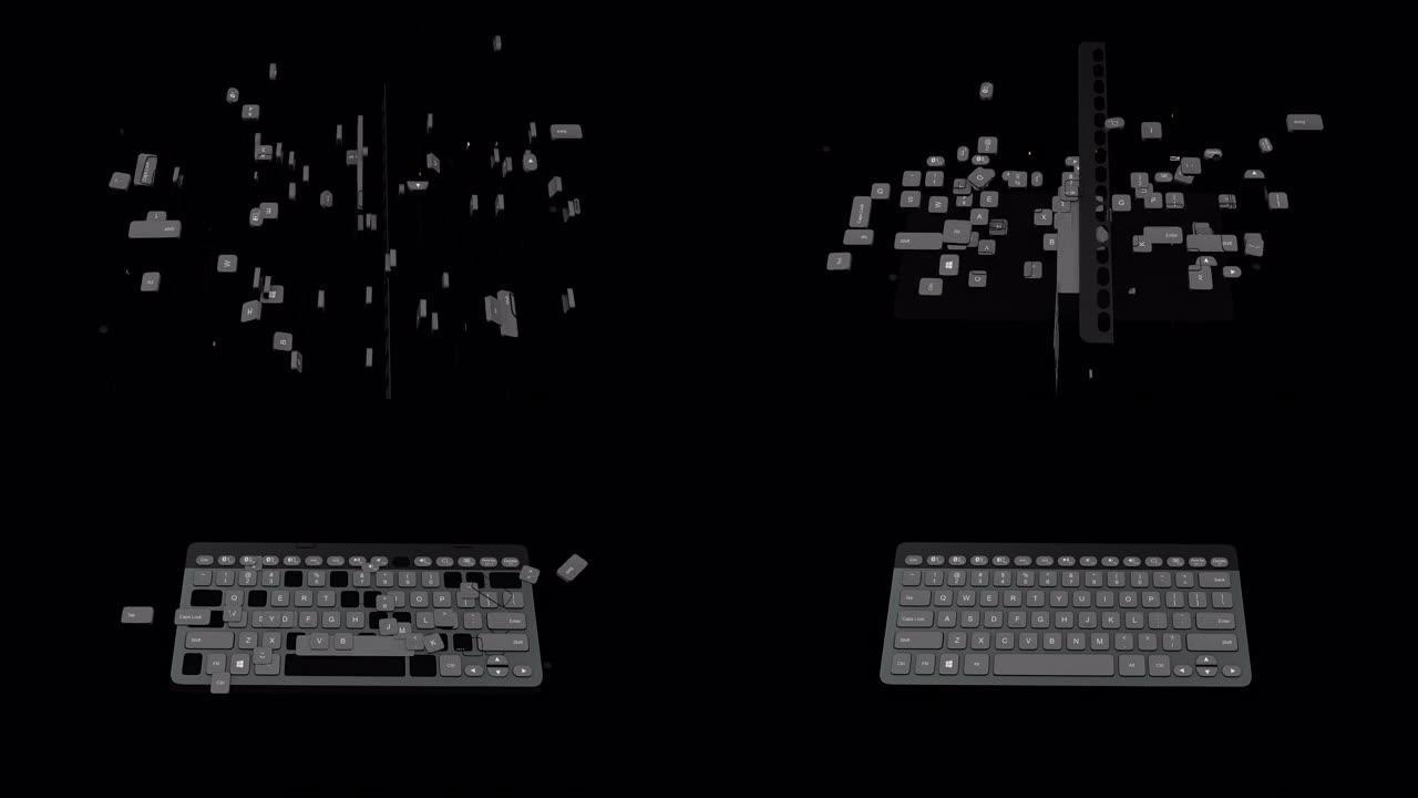 3D键盘组装动画