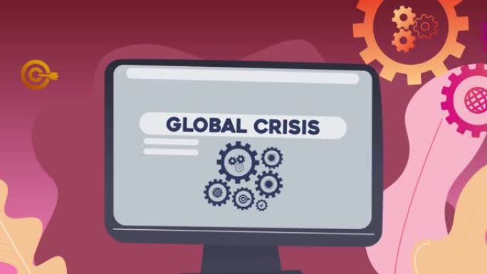 全球危机的概念，信息图，生态学，数据库，数字，治理，动画，数据，业务，连接，通信，在线，课程，环境，