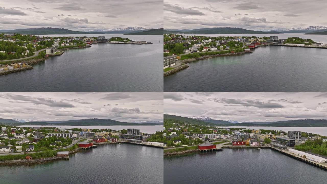 芬兰挪威v3低立交桥小镇中心捕捉斯堪的纳维亚住宅，周围是壮观的峡湾，北部自然景观景观-拍摄与Mavi