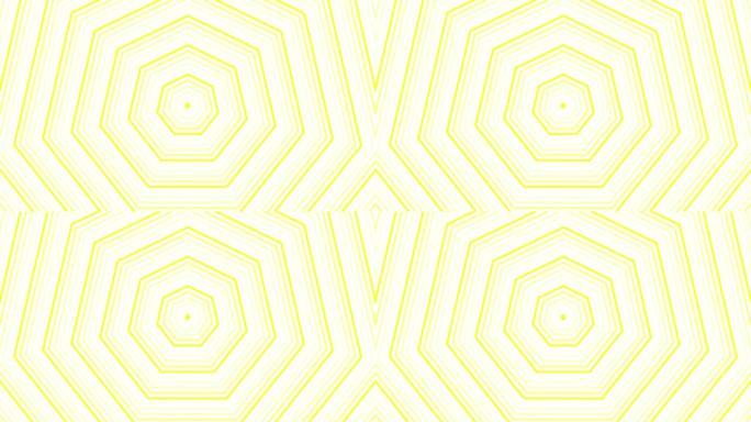 黄色七边形星形简单的平面几何在白色背景循环。星空七边形旋转无线电波无尽的创意动画。旋转星星无缝运动图