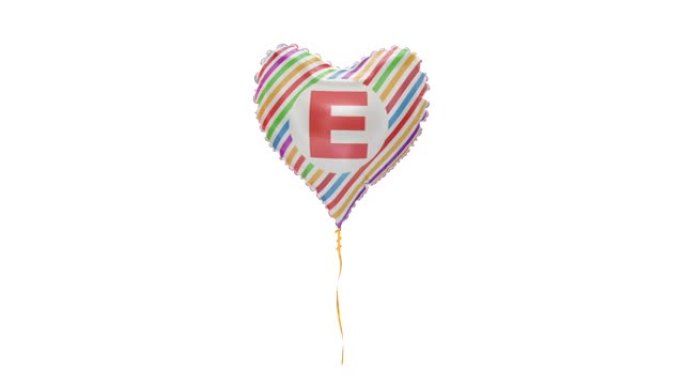 带字母E的氦气球