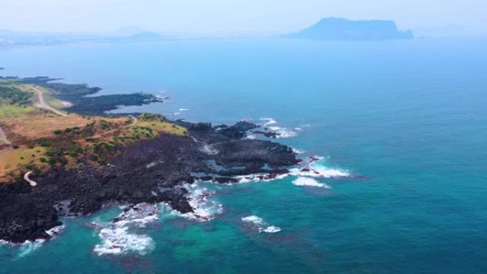 韩国济州岛的无人机视图