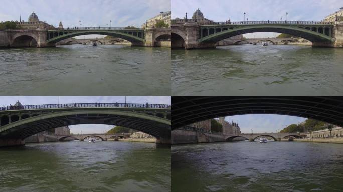 在巴黎圣母桥下经过