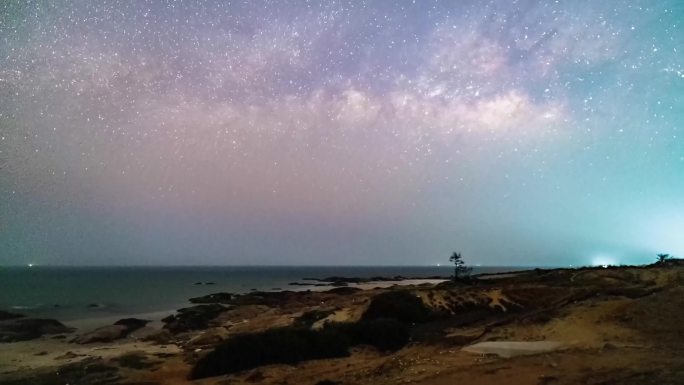 文昌木兰湾夜转日银河拍摄4k60p