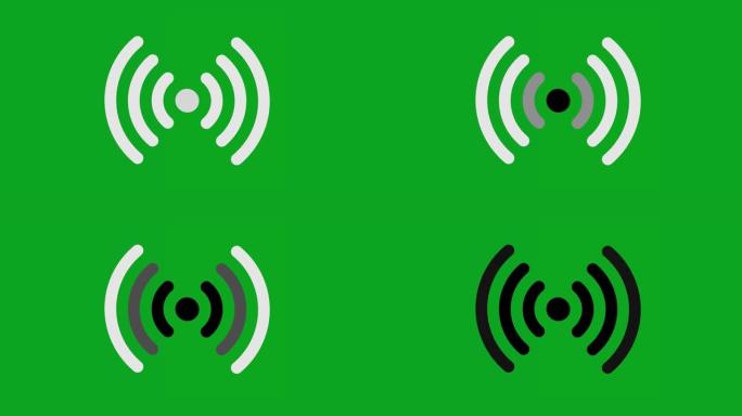 绿色屏幕上的Wifi热点图标。