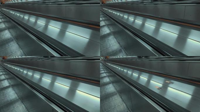 上自动扶梯的过程扶梯现代科技商城