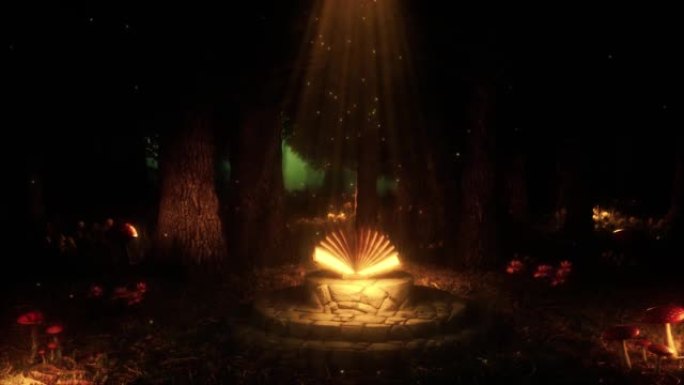 魔法书的神奇森林-自然景观循环背景