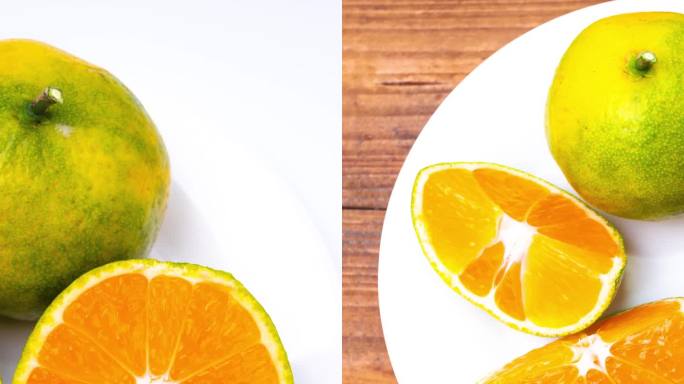 【镜头合集】新鲜切开的橘子鲜橙竖屏（4）