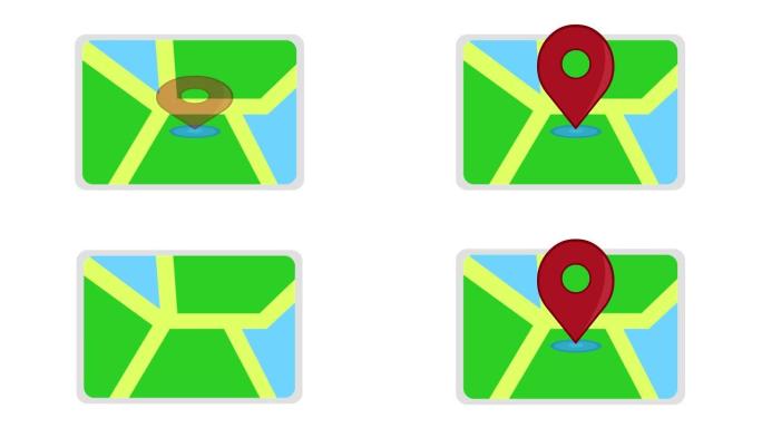 动画图标地图GPS全球定位系统