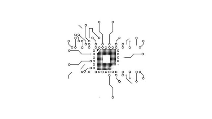 一个黑白电子工程背景的4k插图