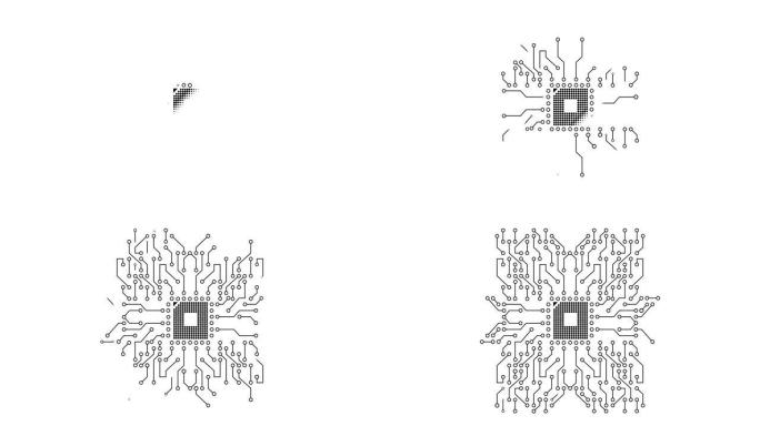 一个黑白电子工程背景的4k插图