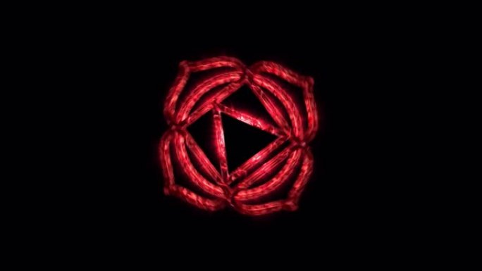 3D印度教符号红色根脉轮穆拉达拉移动水晶60bpm迷幻