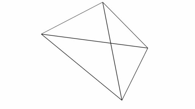 动画黑色线性金字塔。几何形状。循环视频。矢量插图孤立在白色背景上。