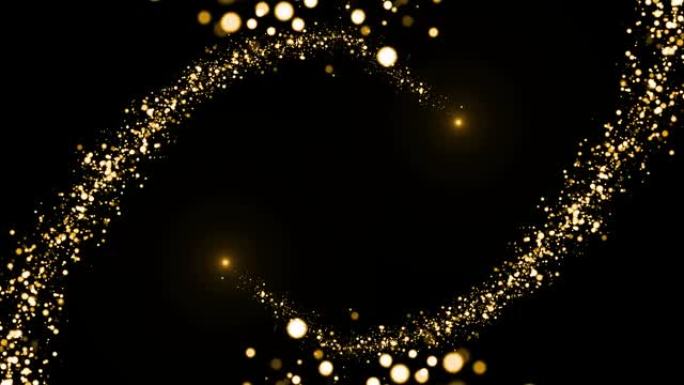 金色颗粒闪耀背景粒子光线光线跑动光线穿梭