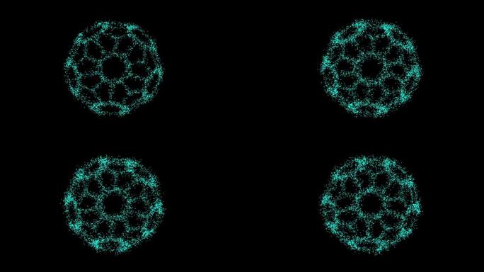 抽象技术蓝色圆圈来自动画点，粒子圈。混合模式
