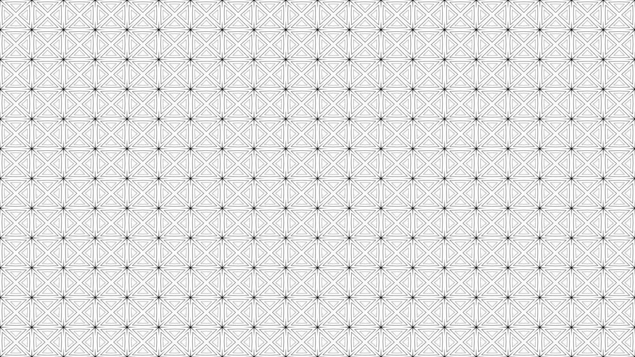 与三角形交叉变成闪亮的星星白色背景上的动态循环模式。花卉瓷砖填充图案背景环。创意催眠设计背景。