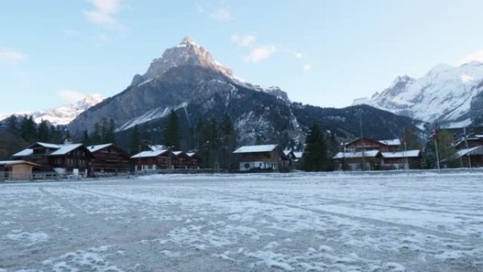 瑞士冬季的山地景观