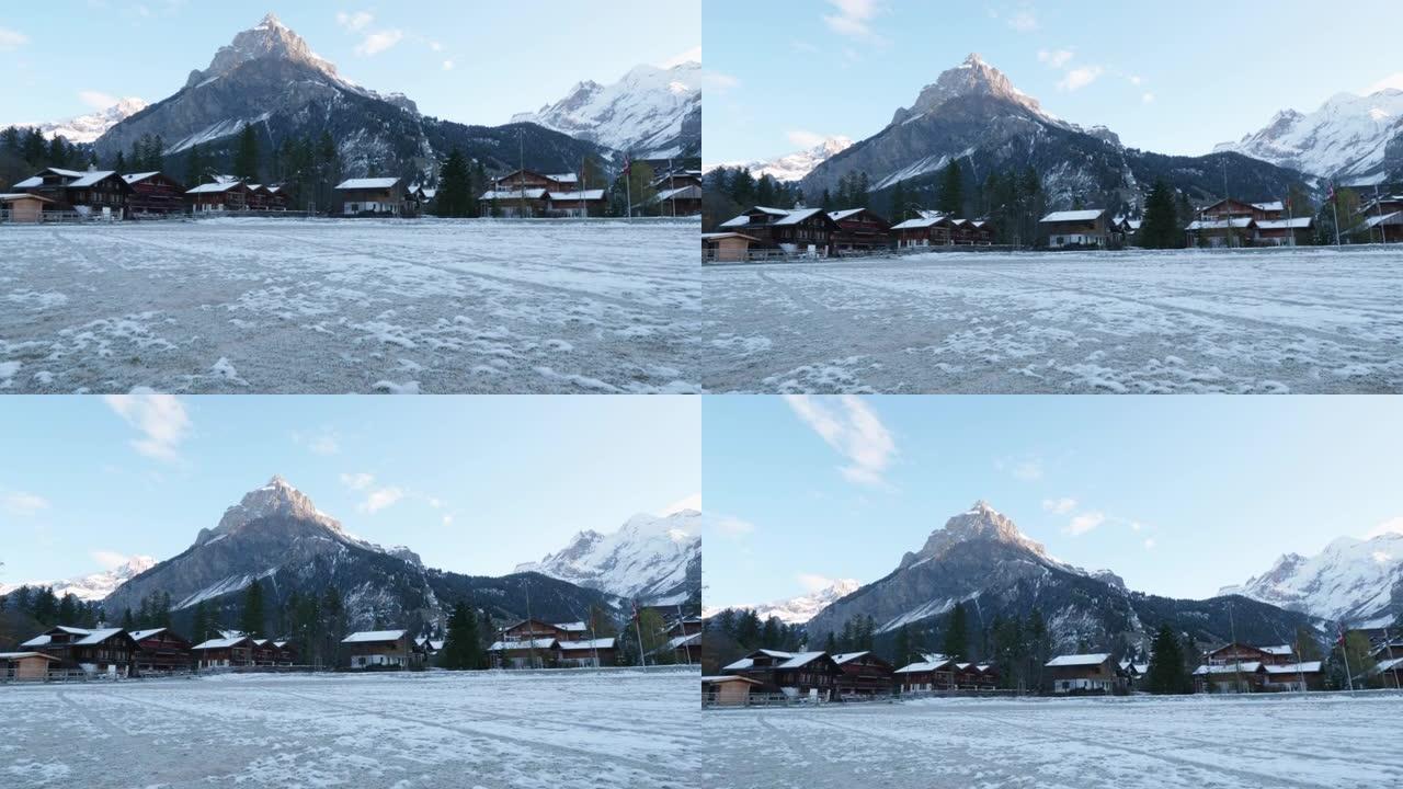 瑞士冬季的山地景观