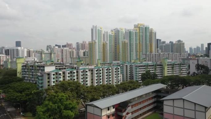 新加坡住宅公屋镇航拍影像