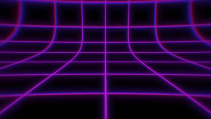 合成波线框网插图。抽象数字背景。80年代，90年代复古未来主义，复古波网络网格。顶面和底面。霓虹灯发