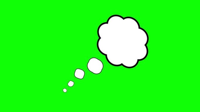 绿色屏幕背景的思想泡泡运动图形